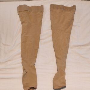 Tan Compression Stockings Size Medium.